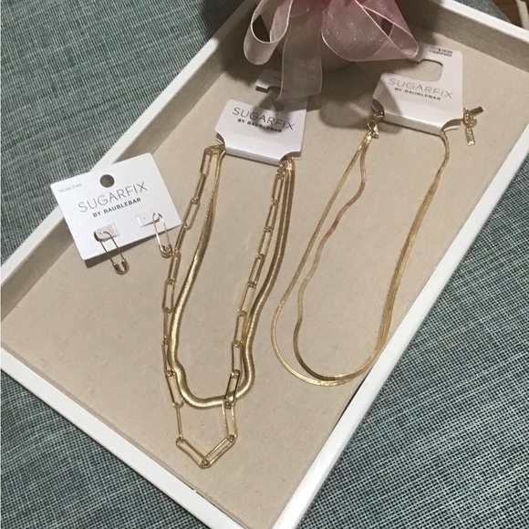 SUGAR FIX BUNDLE DEAL!! 2Set Of Gold Tone Necklaces&Earrings.Very Nice NEW .🍁🍂 - Picture 10 of 10